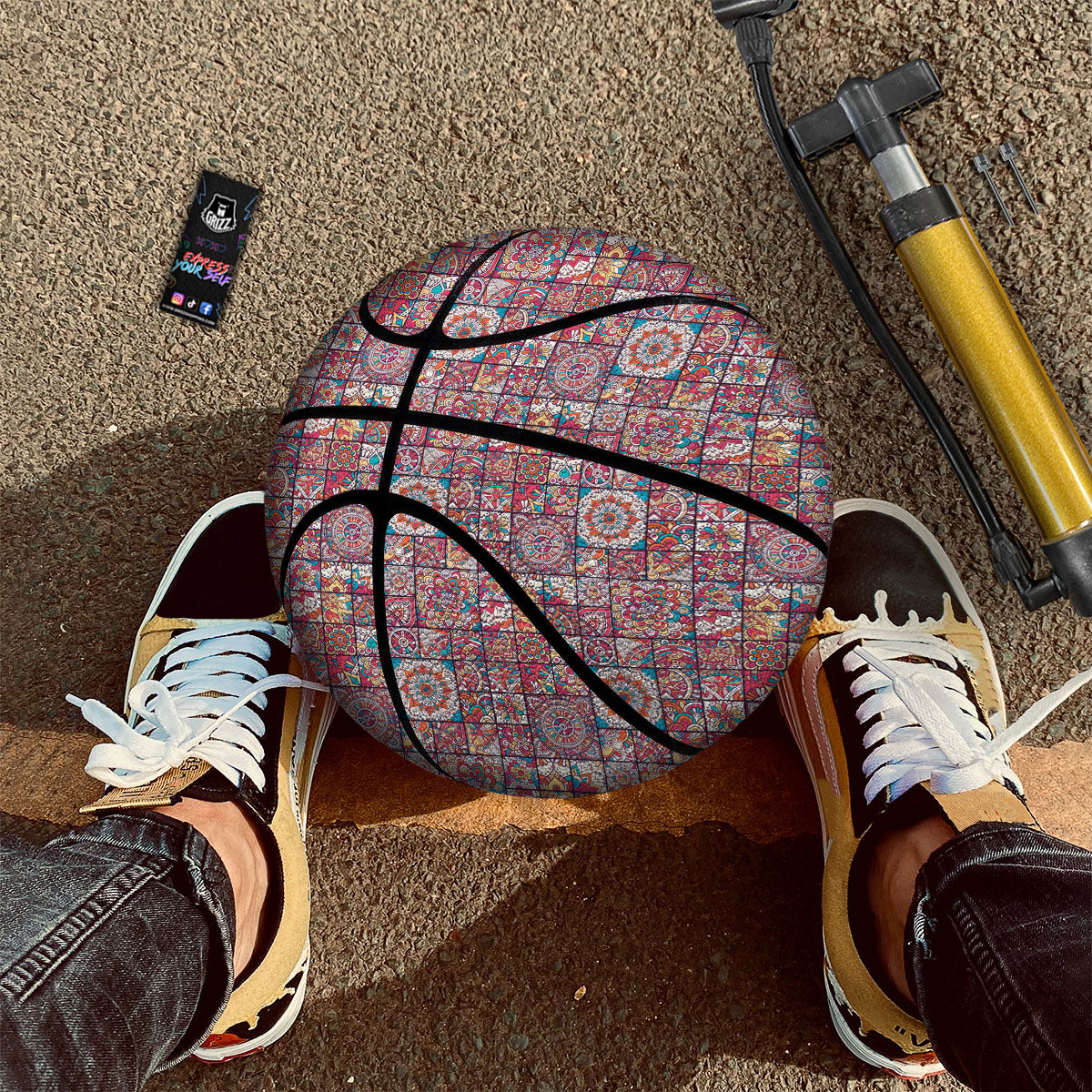 Patchwork Bohemian Print Pattern Basketball-grizzshop