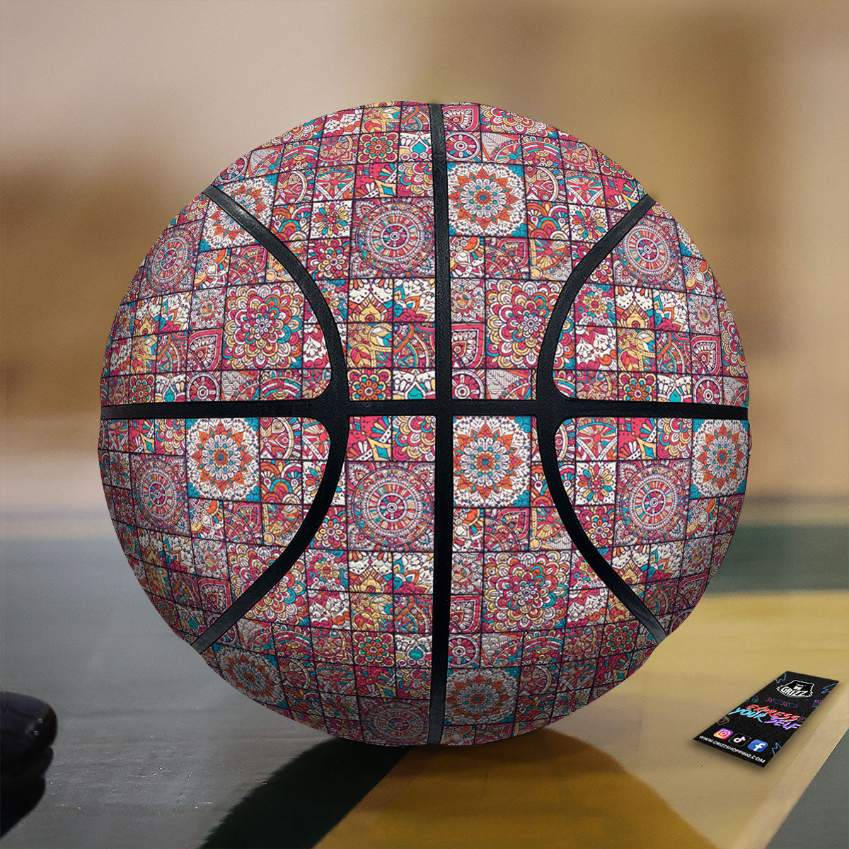 Patchwork Bohemian Print Pattern Basketball-grizzshop