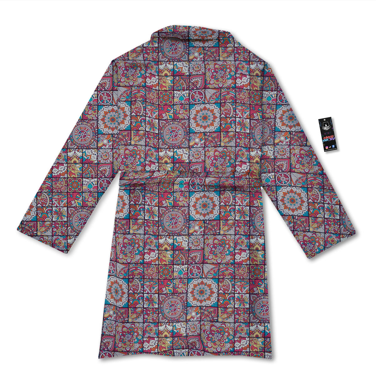 Patchwork Bohemian Print Pattern Bathrobe-grizzshop