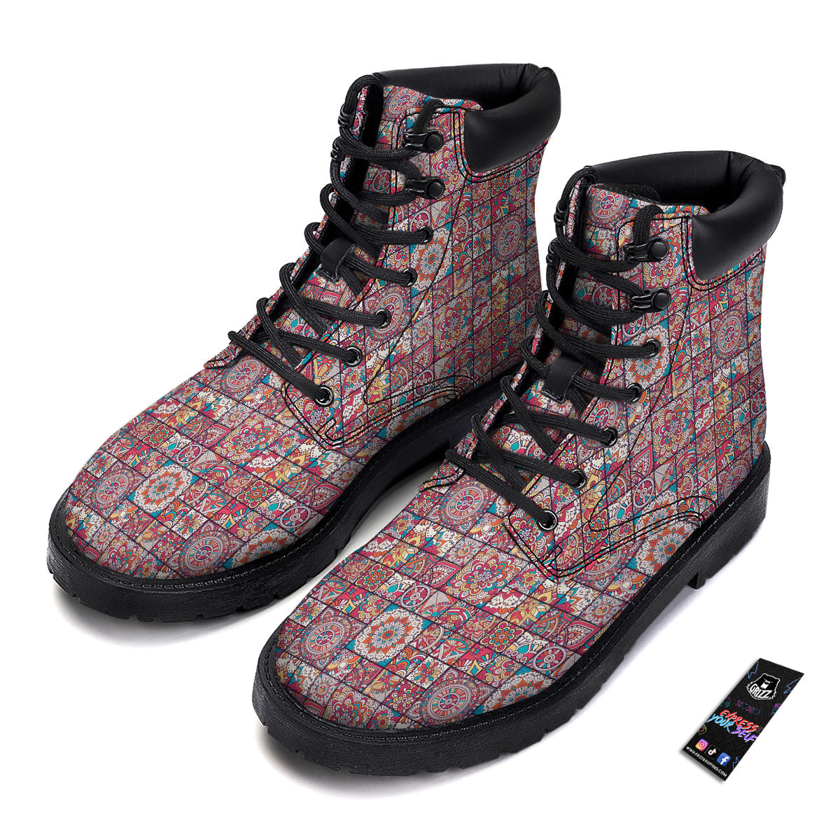 Patchwork Bohemian Print Pattern Boots-grizzshop