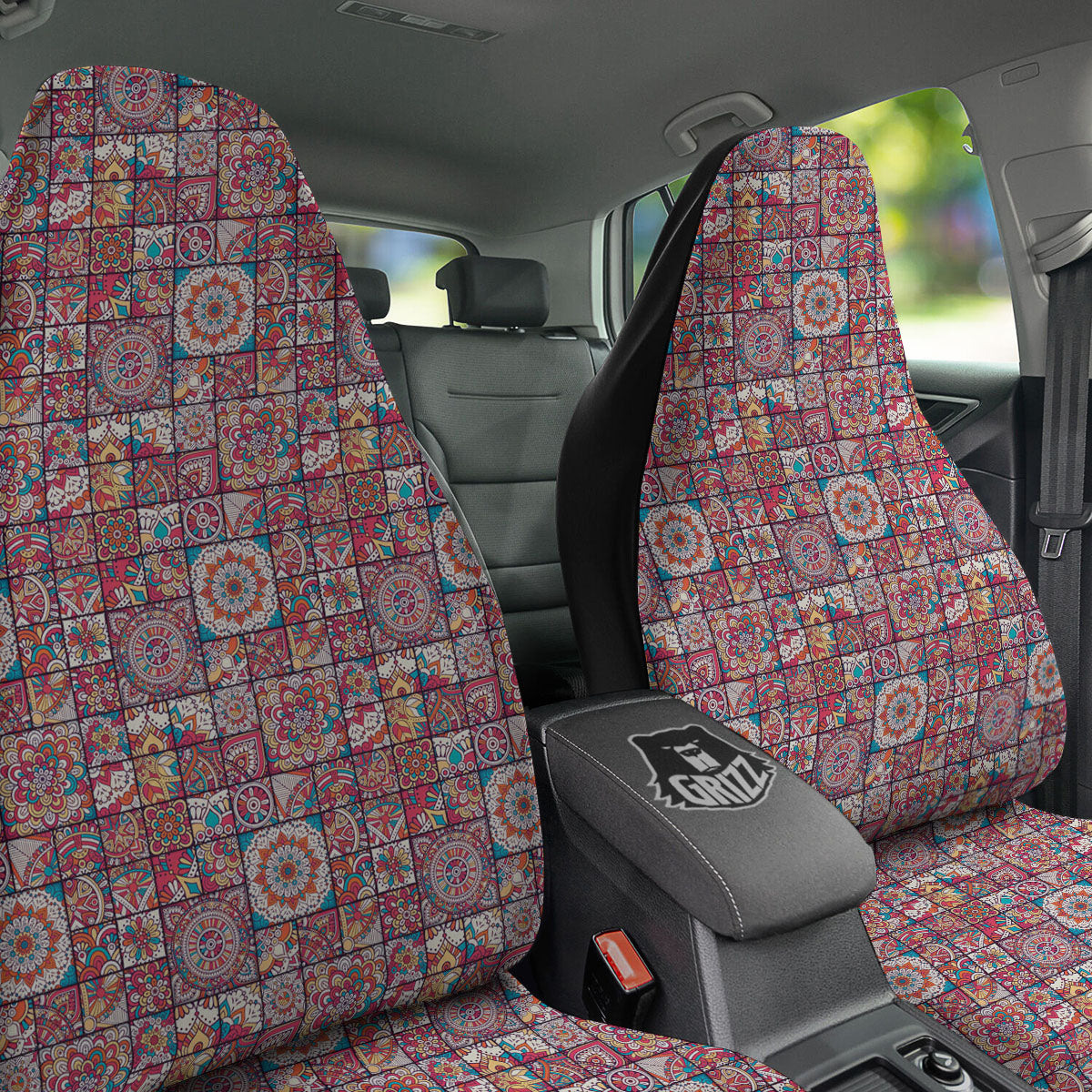 Patchwork Bohemian Print Pattern Car Seat Covers-grizzshop