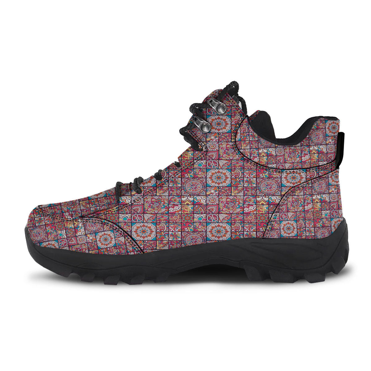 Patchwork Bohemian Print Pattern Hiking Shoes-grizzshop