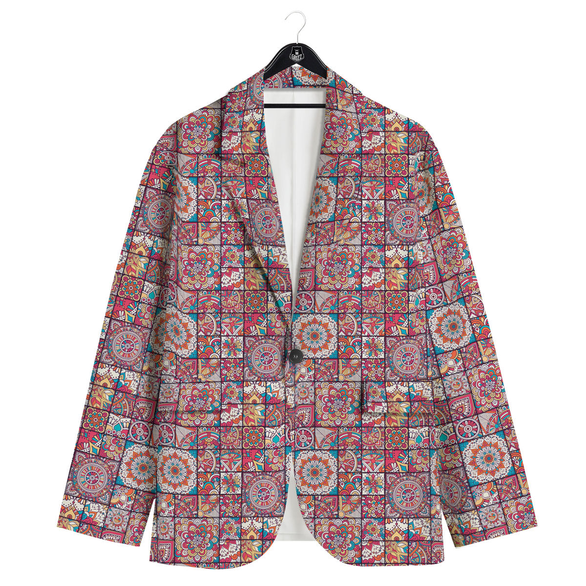 Patchwork Bohemian Print Pattern Men's Sport Coat-grizzshop