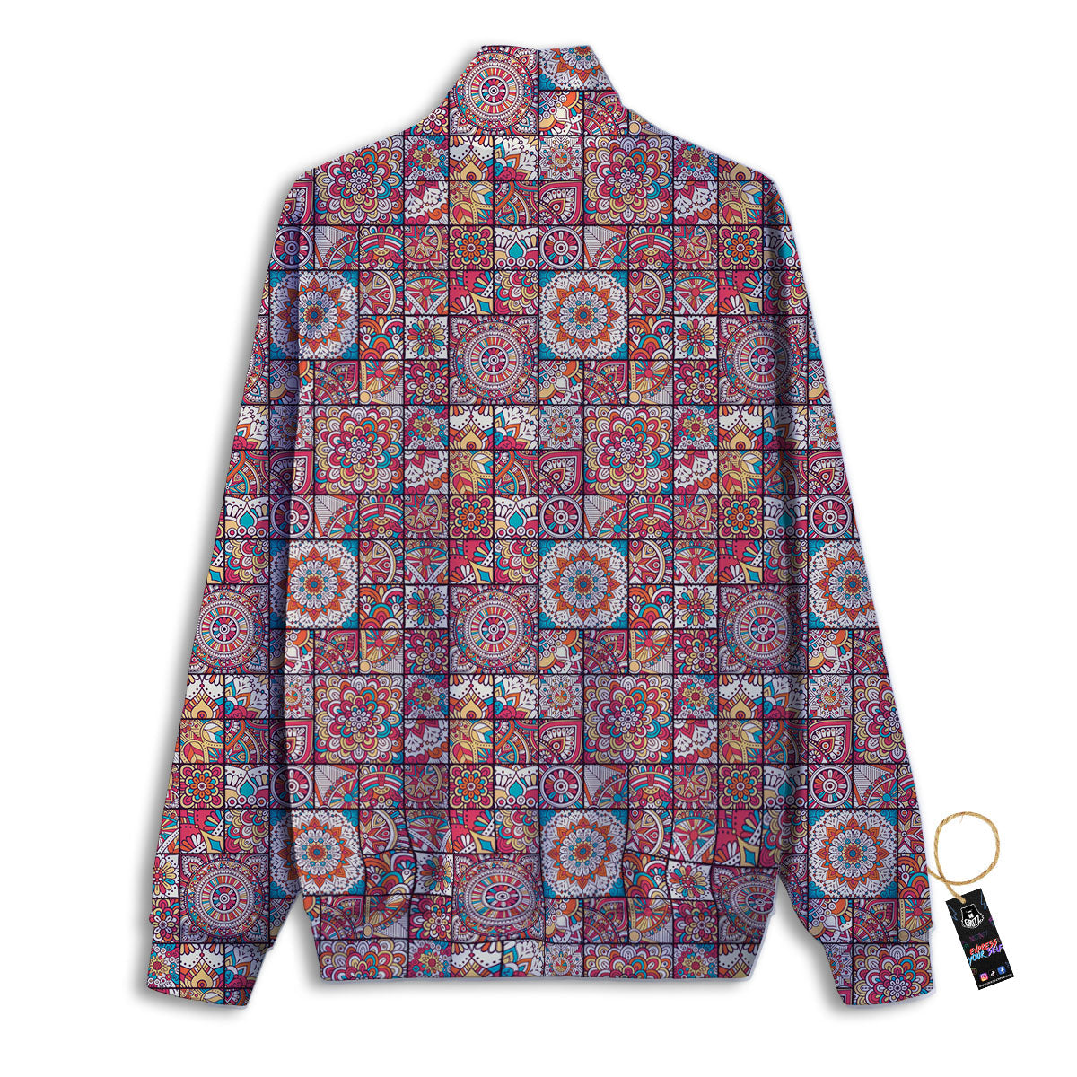 Patchwork Bohemian Print Pattern Track Jacket-grizzshop