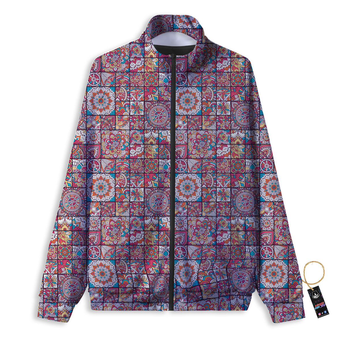 Patchwork Bohemian Print Pattern Track Jacket-grizzshop