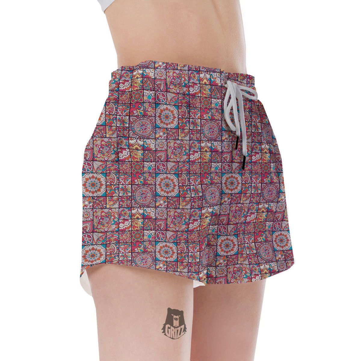 Patchwork Bohemian Print Pattern Women's Shorts-grizzshop