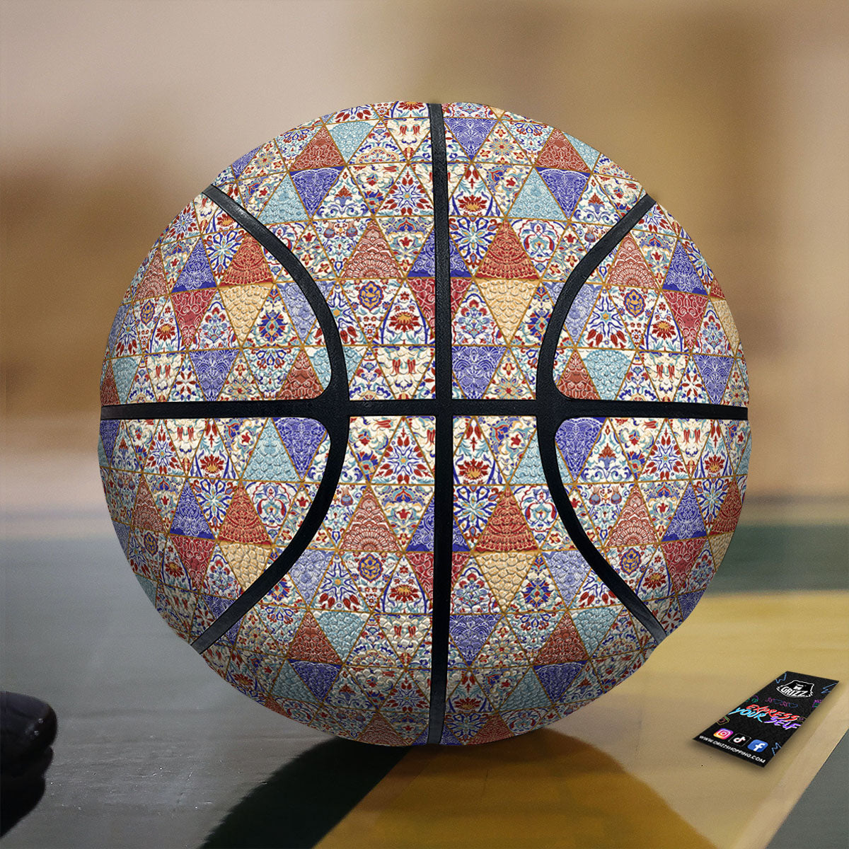 Patchwork Boho Mandala Print Pattern Basketball-grizzshop