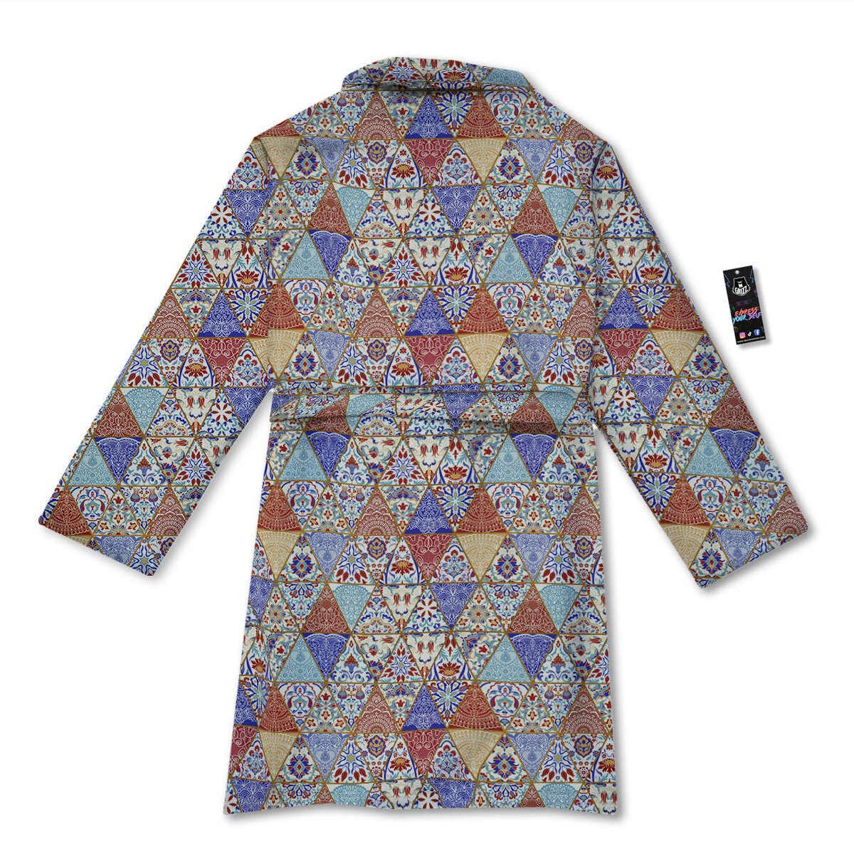 Patchwork Boho Mandala Print Pattern Bathrobe-grizzshop