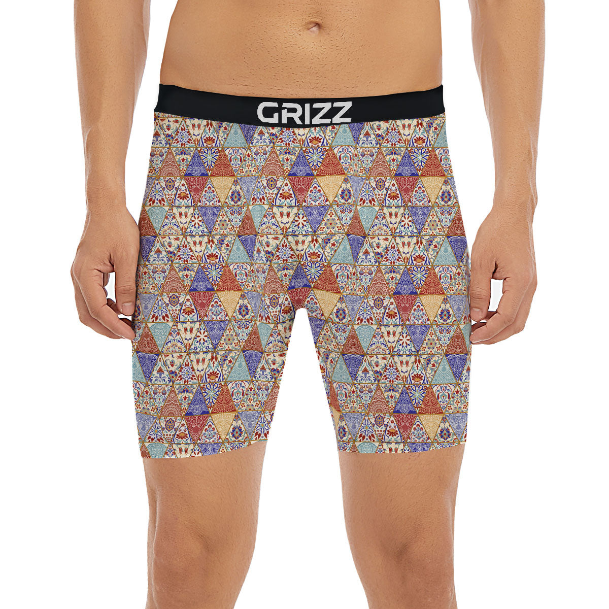 Patchwork Boho Mandala Print Pattern Boxer Briefs-grizzshop