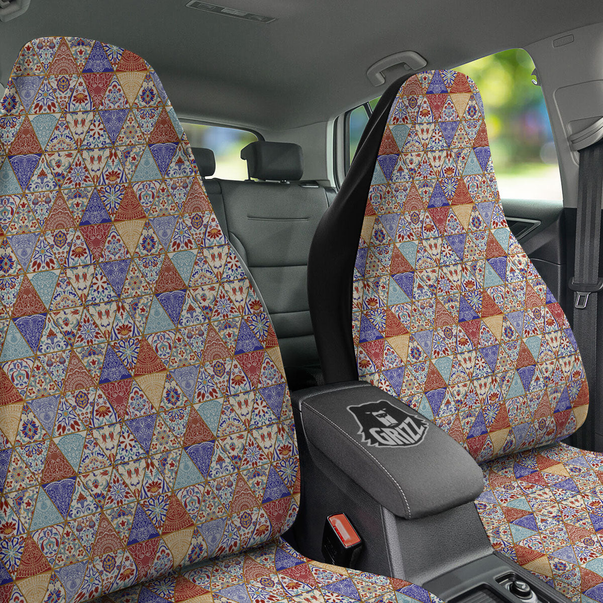Patchwork Boho Mandala Print Pattern Car Seat Covers-grizzshop