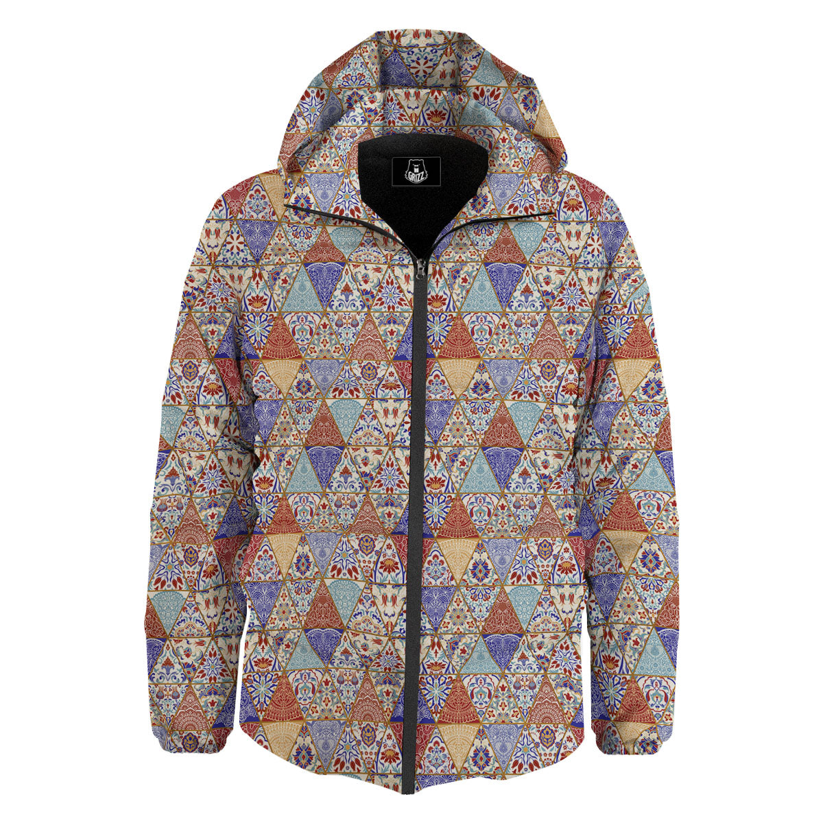 Patchwork Boho Mandala Print Pattern Down Jacket-grizzshop