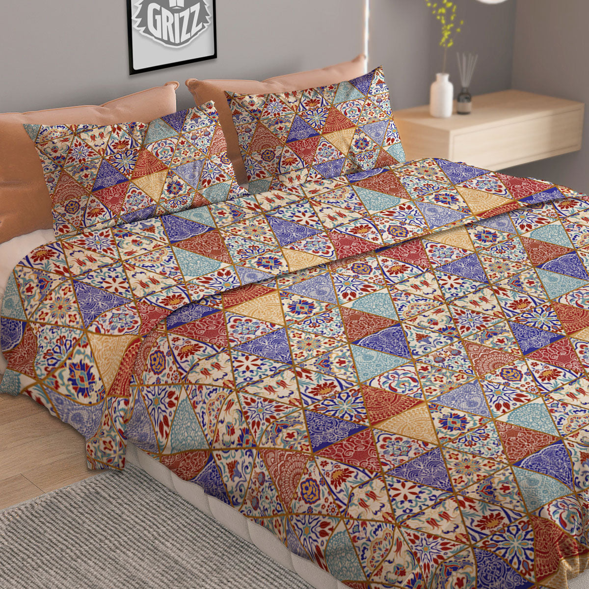 Odin God With Muninn And Huginn Print Duvet Cover Bedding Set