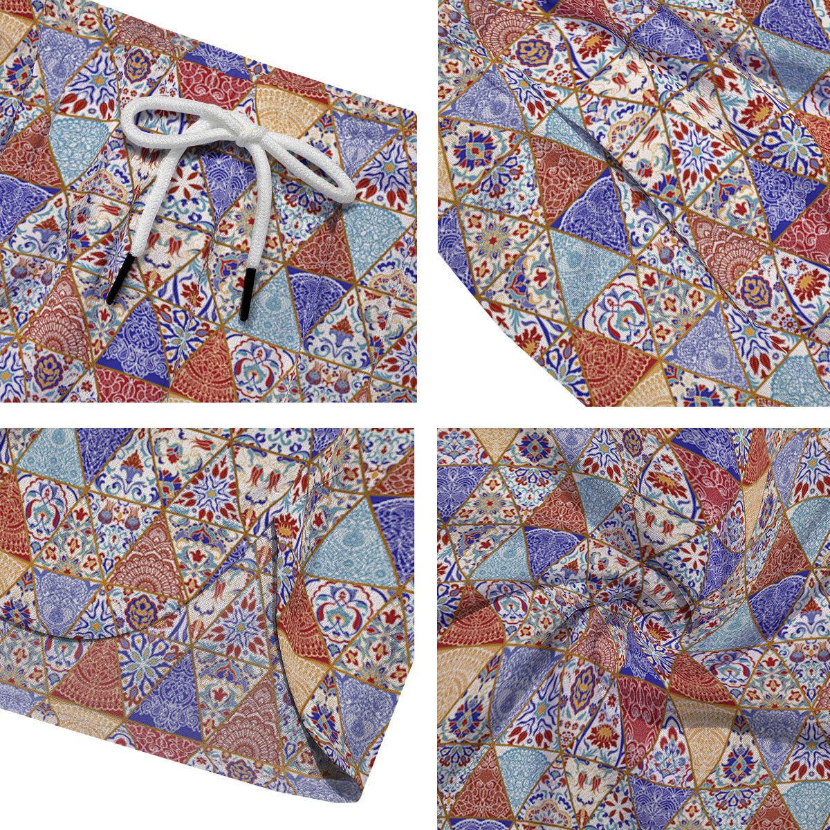 Patchwork Boho Mandala Print Pattern Men's Running Shorts-grizzshop