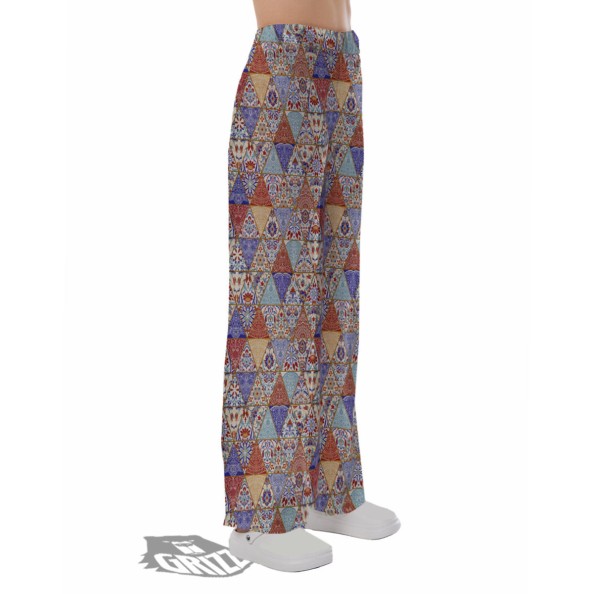 Patchwork Boho Mandala Print Pattern Pajama Pants-grizzshop