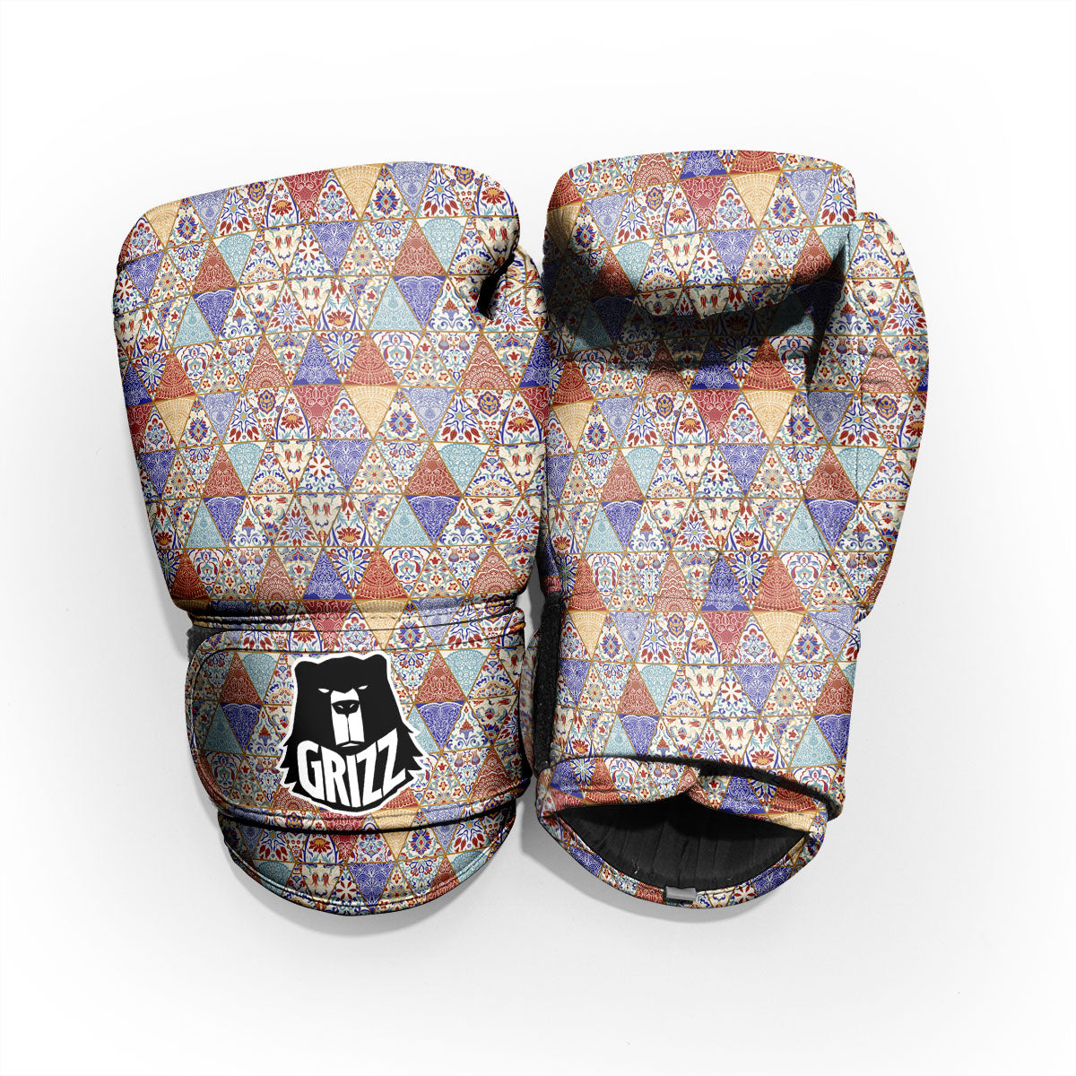 Patchwork Boho Mandala Print Pattern Pro Boxing Glove