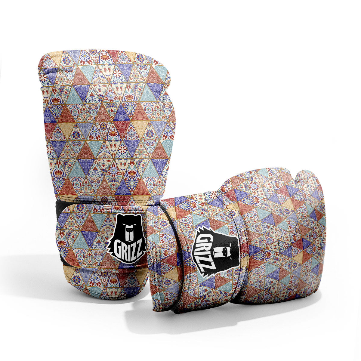 Patchwork Boho Mandala Print Pattern Pro Boxing Glove