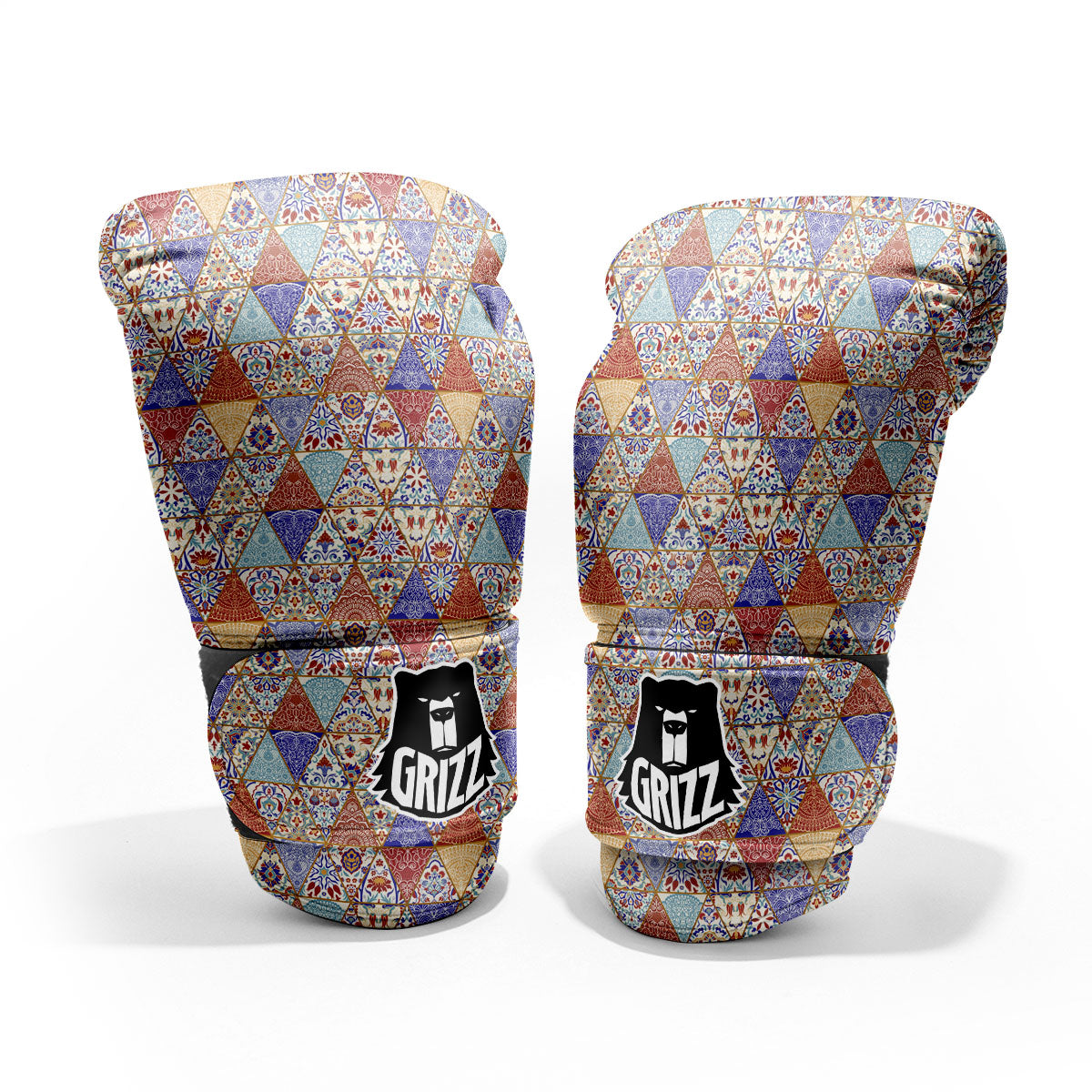 Patchwork Boho Mandala Print Pattern Pro Boxing Glove