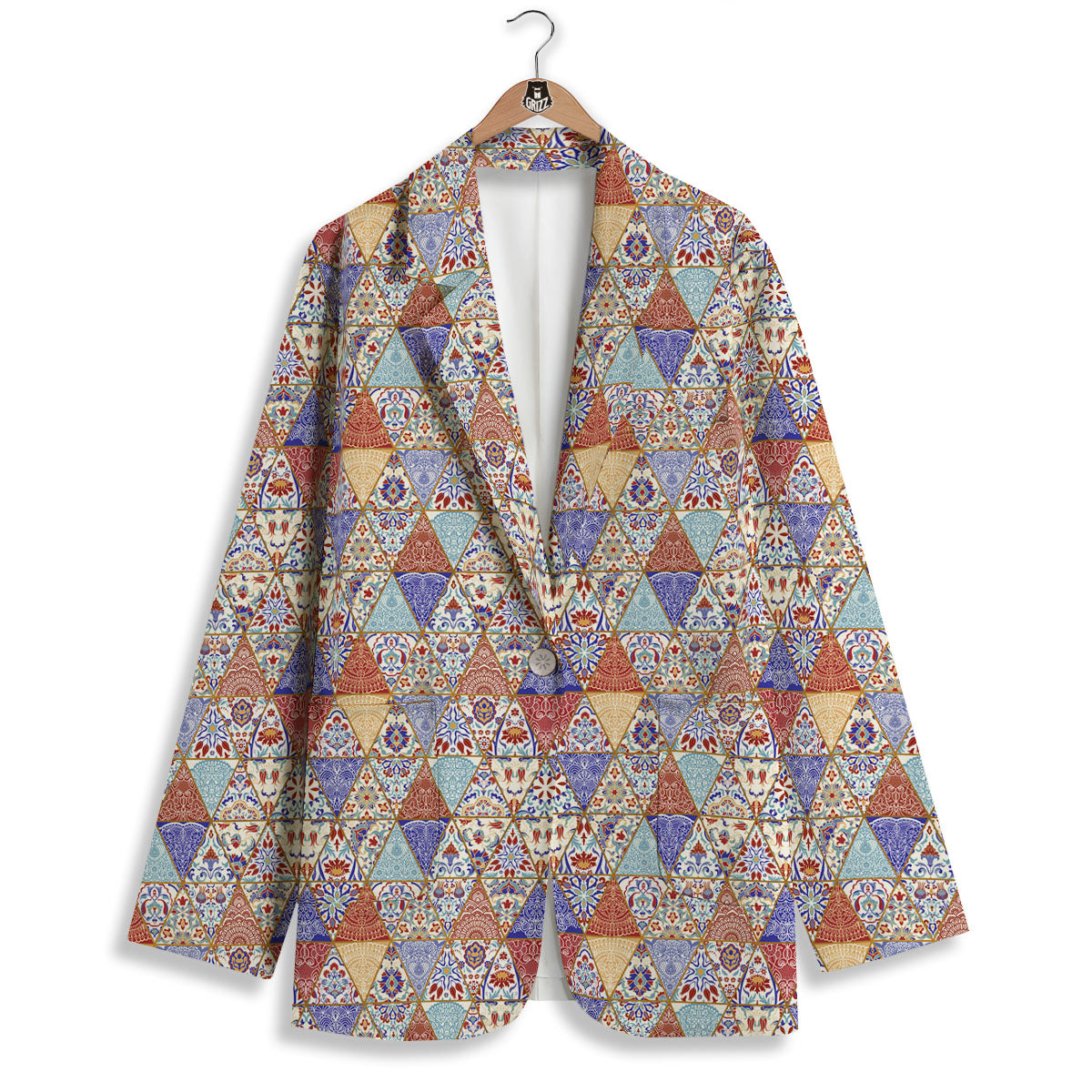 Patchwork Boho Mandala Print Pattern Women's Blazer-grizzshop