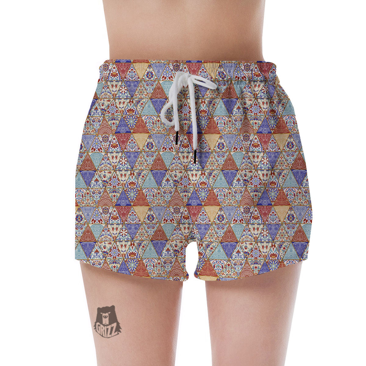 Patchwork Boho Mandala Print Pattern Women's Shorts-grizzshop