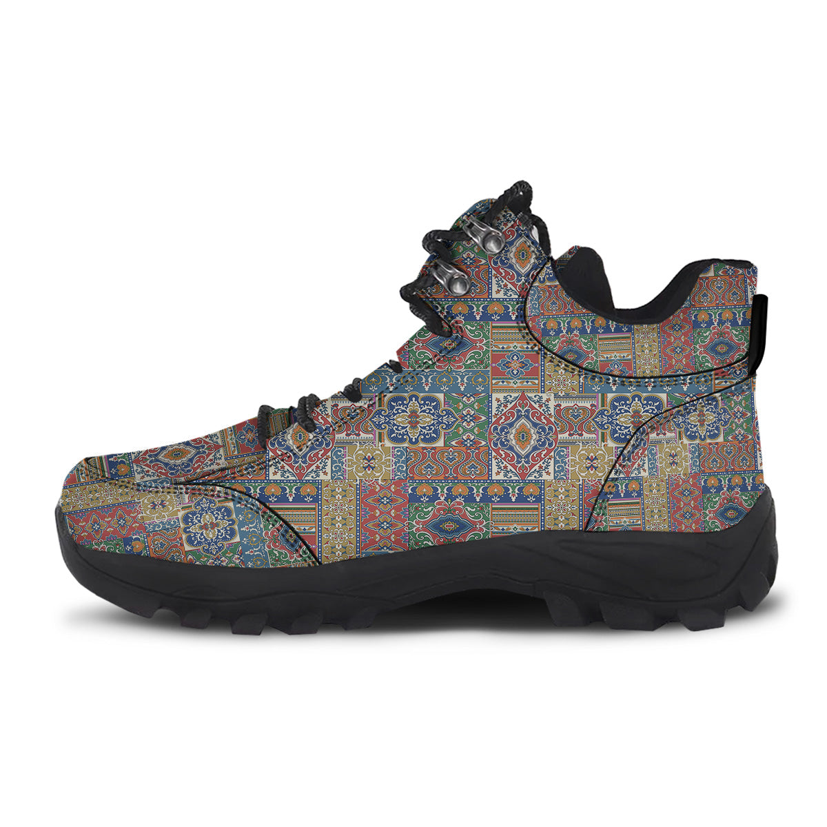 Patchwork Damask Vintage Print Pattern Hiking Shoes-grizzshop