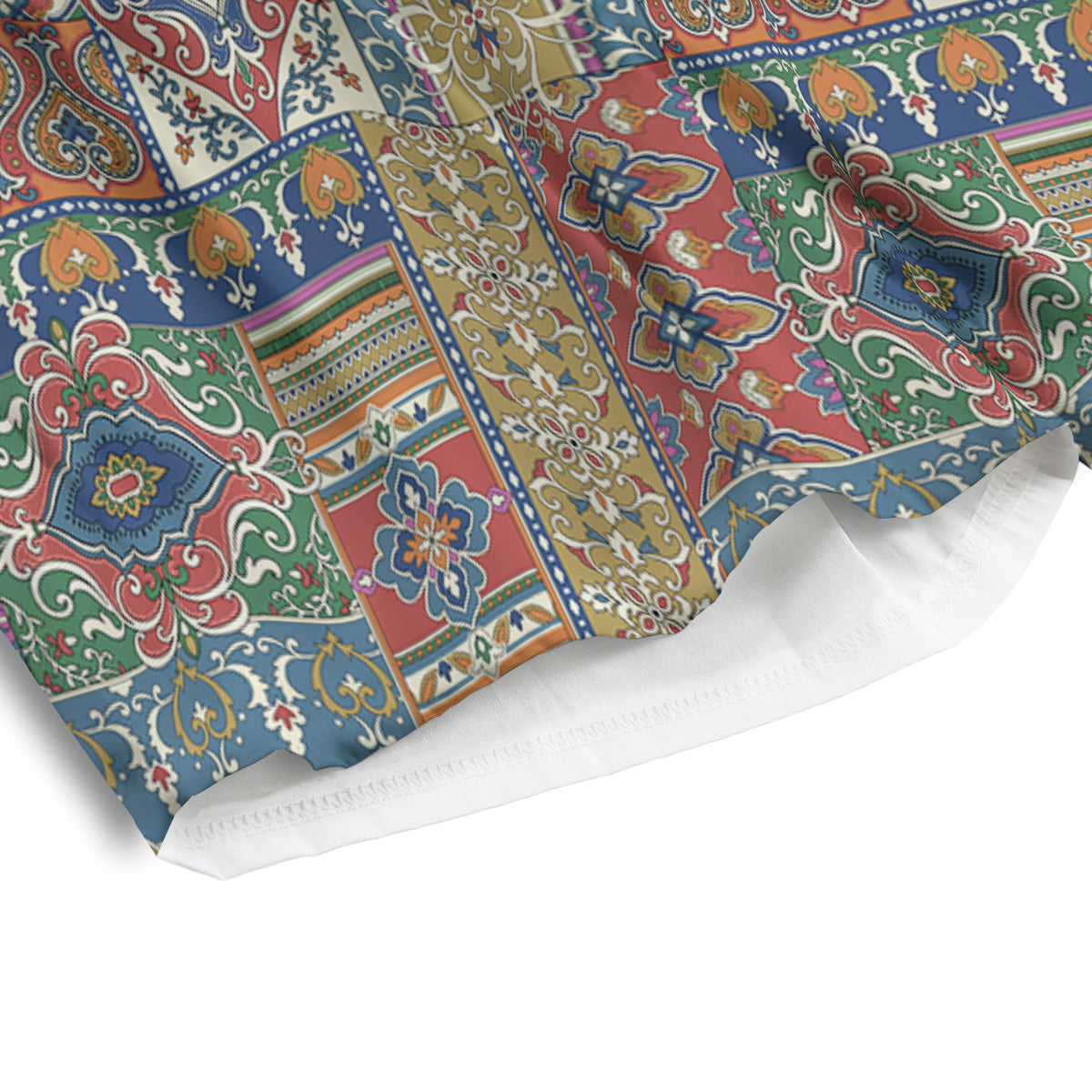 Patchwork Damask Vintage Print Pattern Men's Athletic Shorts