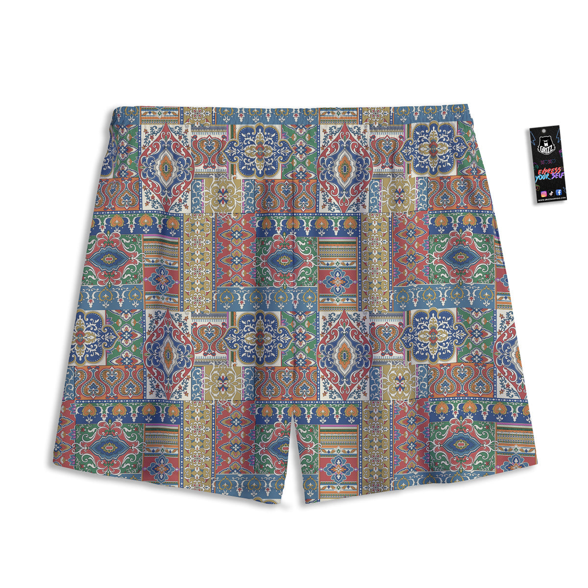 Pisces Sign Black And Gold Print Mesh Shorts