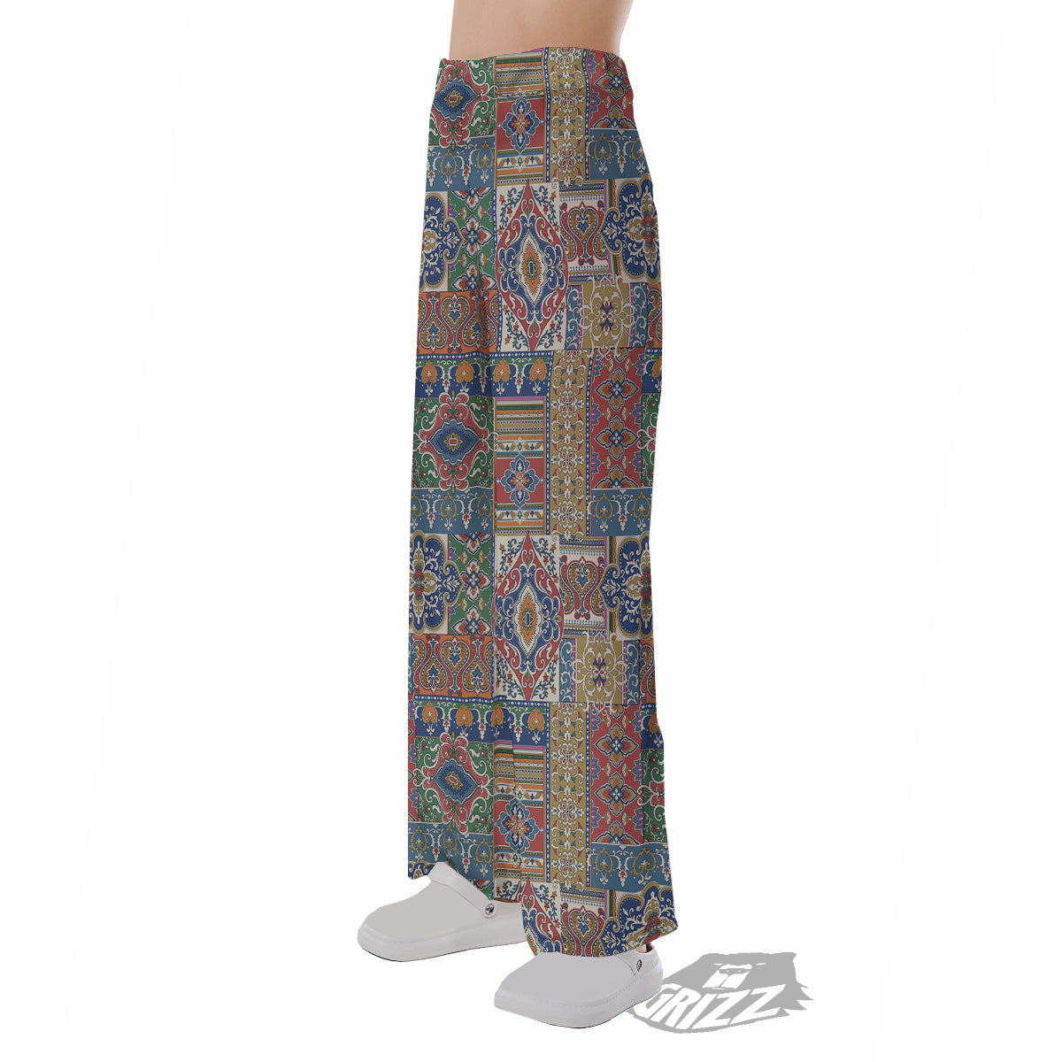 Patchwork Damask Vintage Print Pattern Pajama Pants-grizzshop