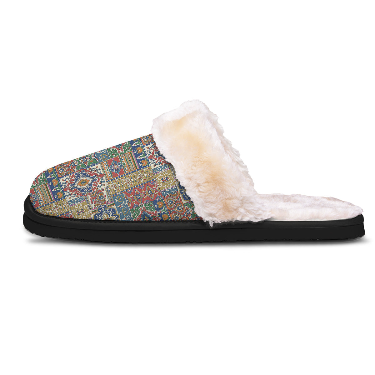 Patchwork Damask Vintage Print Pattern Slippers-grizzshop