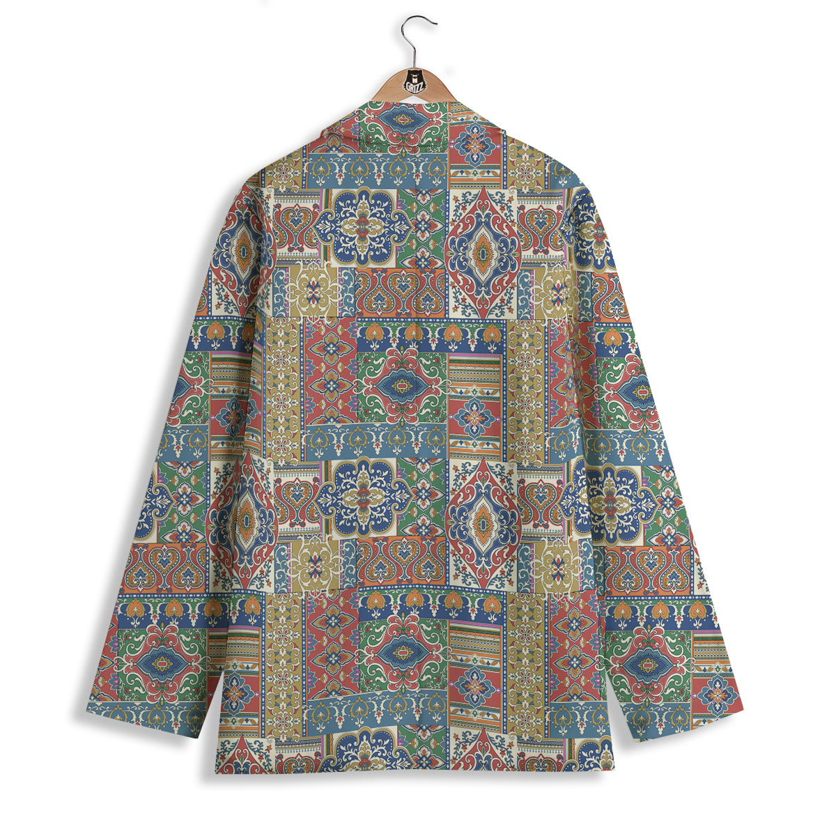 Patchwork Damask Vintage Print Pattern Women's Blazer-grizzshop