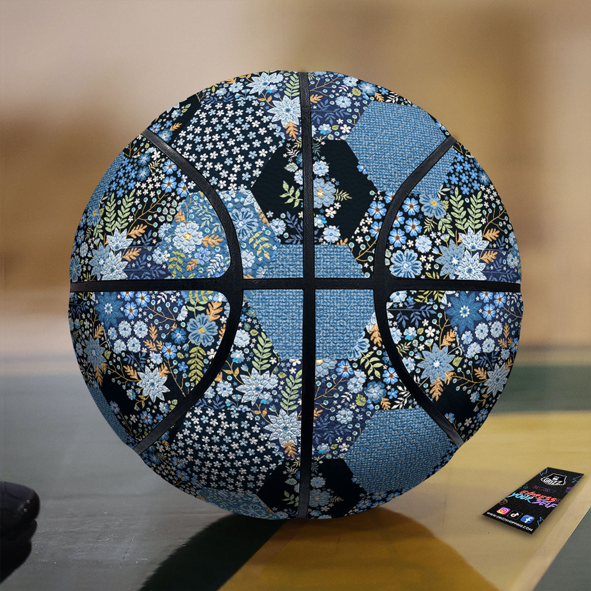 Patchwork Ethnic Floral Print Pattern Basketball-grizzshop