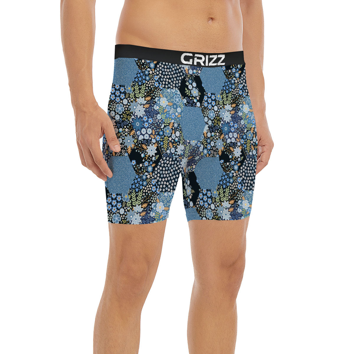 Patchwork Ethnic Floral Print Pattern Boxer Briefs-grizzshop