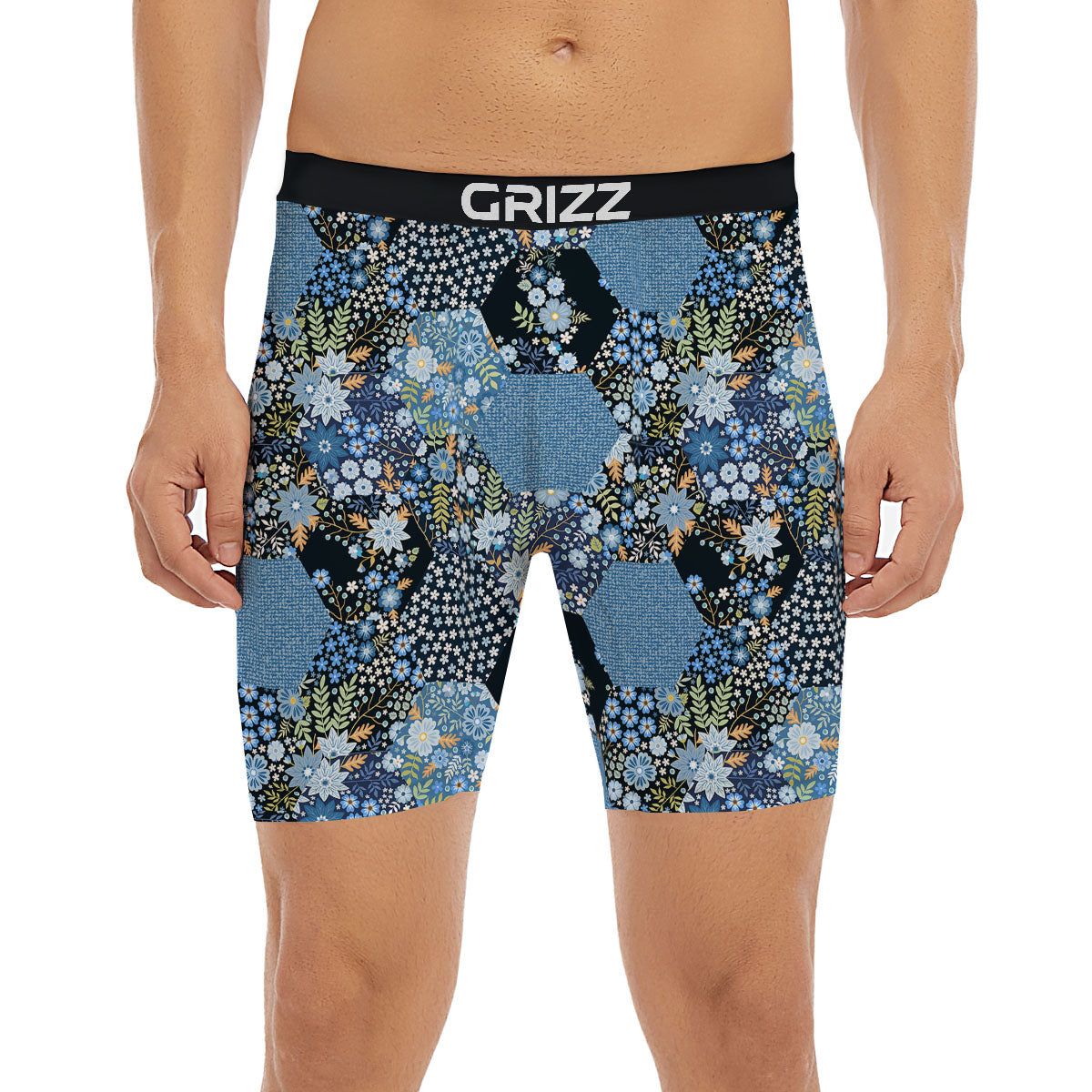 Patchwork Ethnic Floral Print Pattern Boxer Briefs-grizzshop