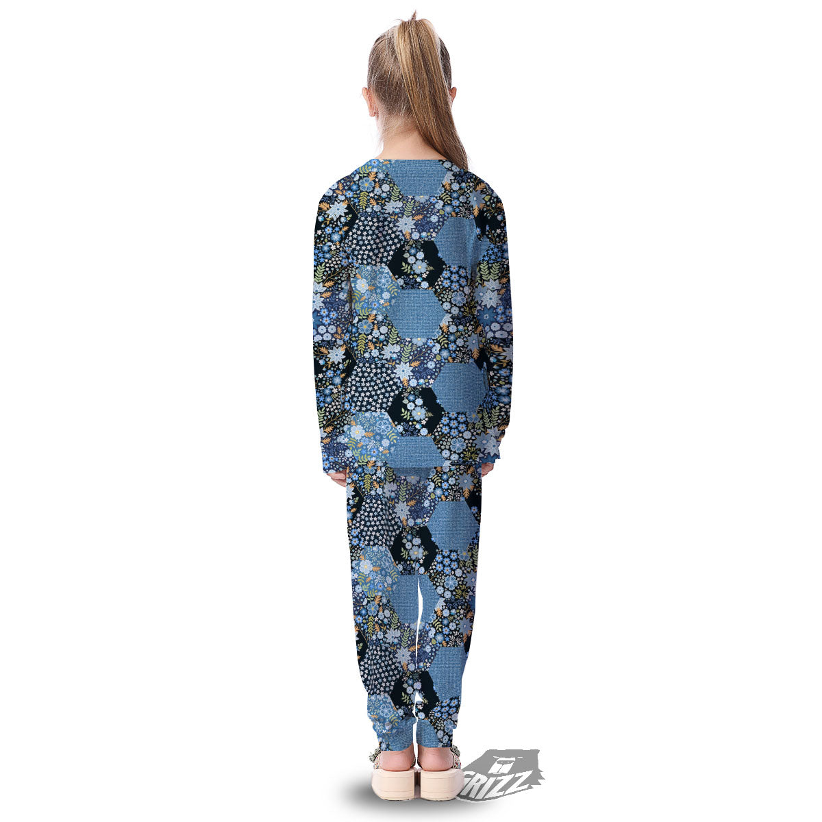 Patchwork Ethnic Floral Print Pattern Kid's Pajamas-grizzshop