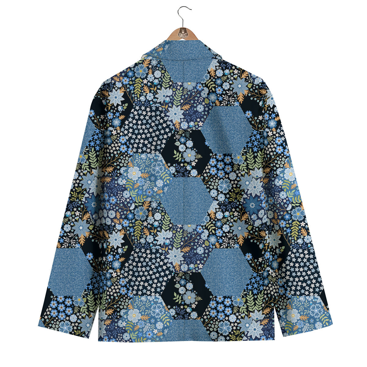 Patchwork Ethnic Floral Print Pattern Men's Blazer-grizzshop
