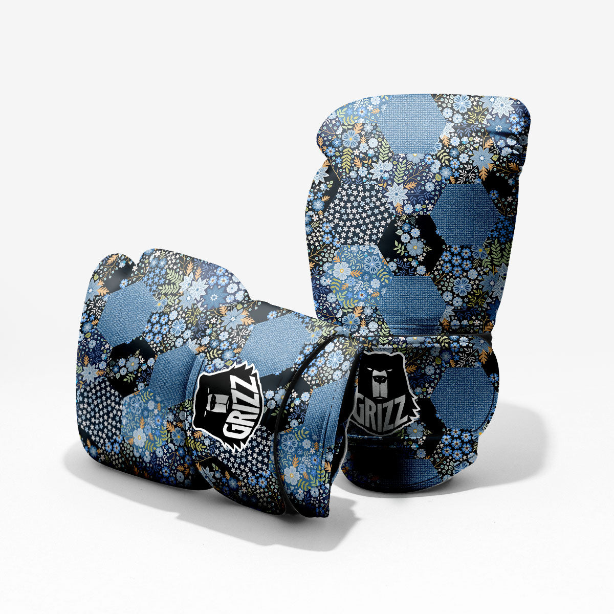 Patchwork Ethnic Floral Print Pattern Pro Boxing Glove