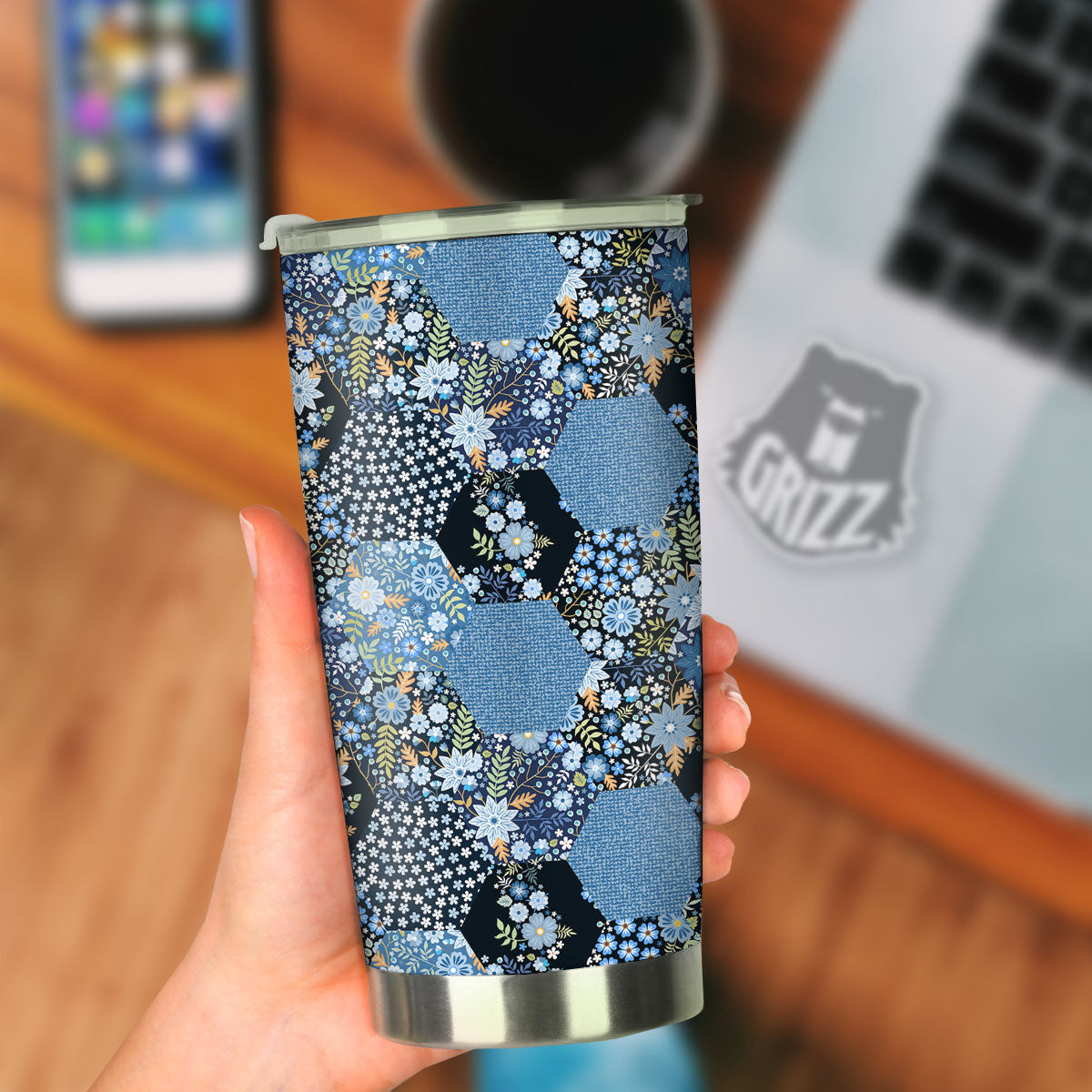 Patchwork Ethnic Floral Print Pattern Tumbler-grizzshop