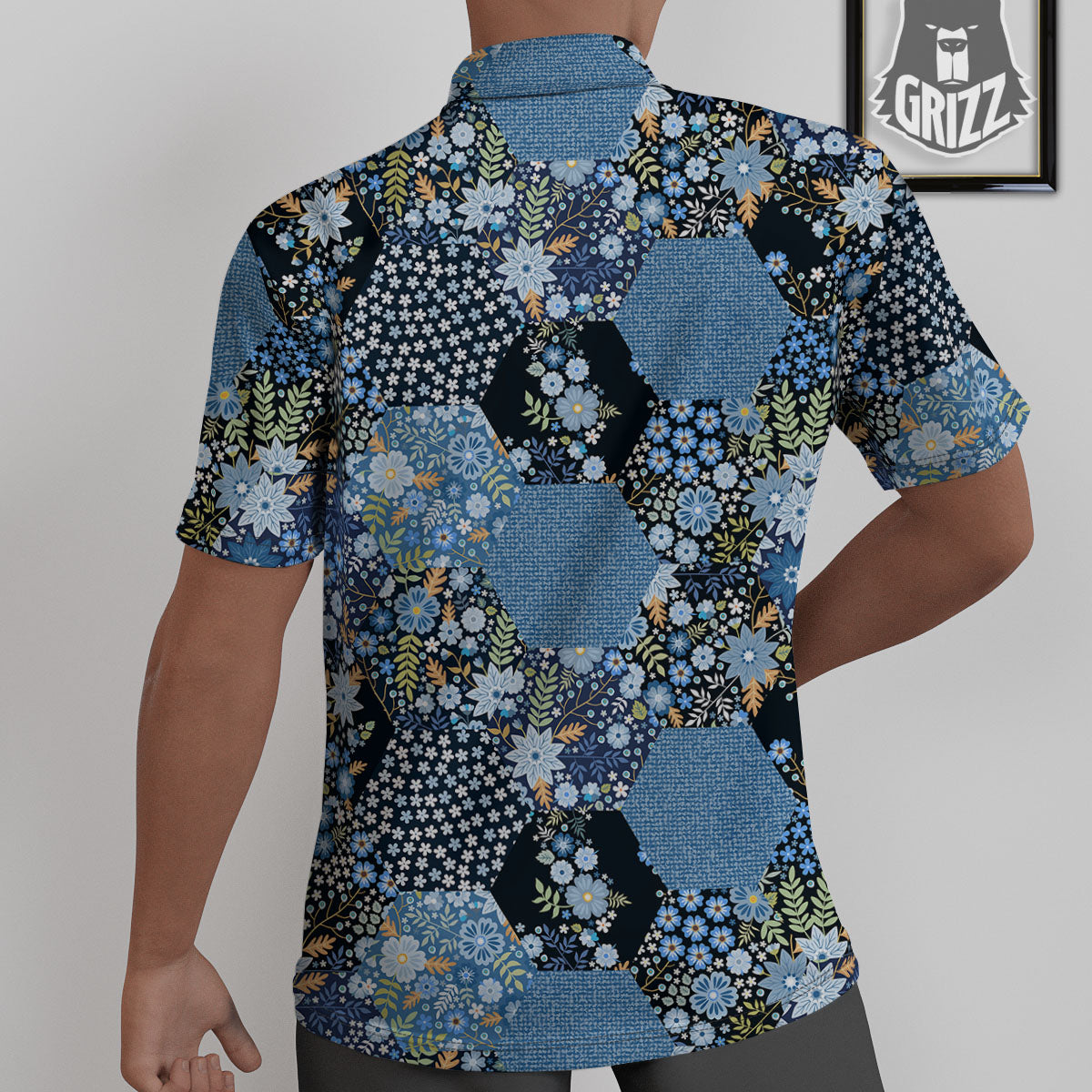 Patchwork Ethnic Floral Print Pattern Untucked Shirts-grizzshop