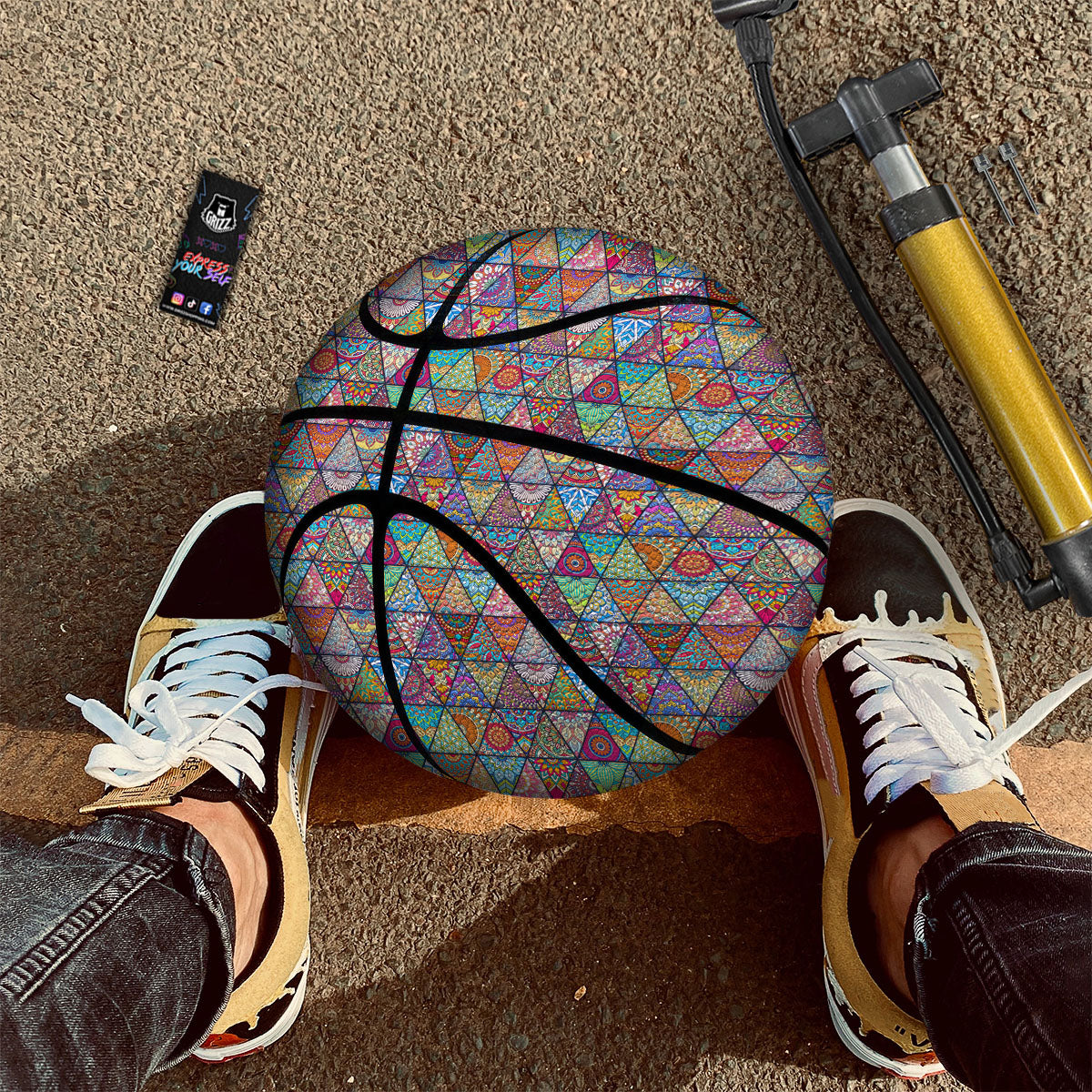 Patchwork Ethnic Mandala Print Pattern Basketball-grizzshop