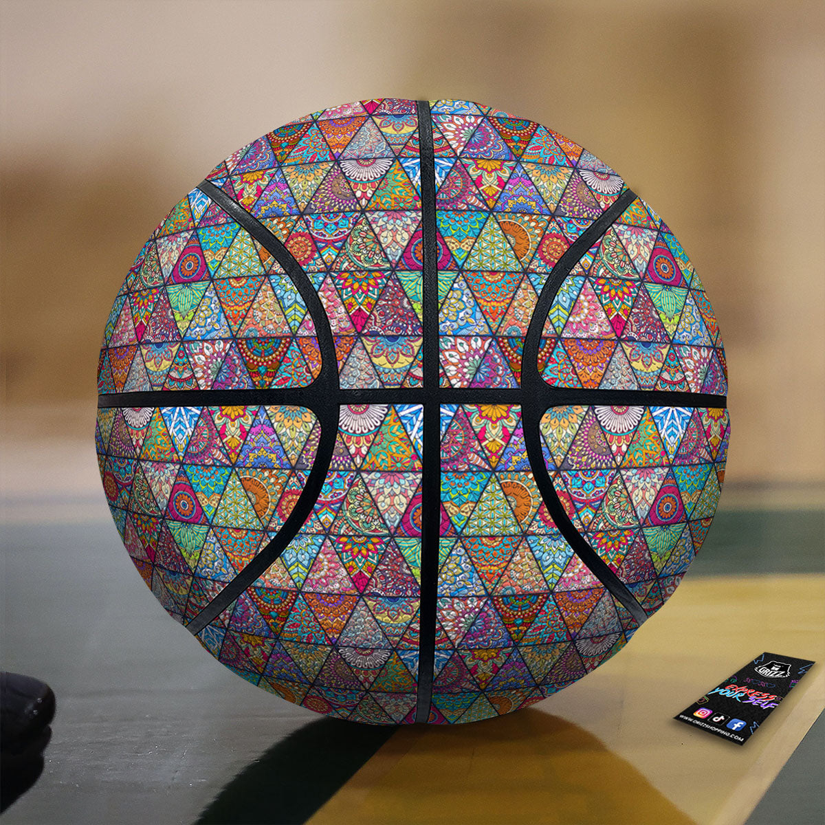 Patchwork Ethnic Mandala Print Pattern Basketball-grizzshop