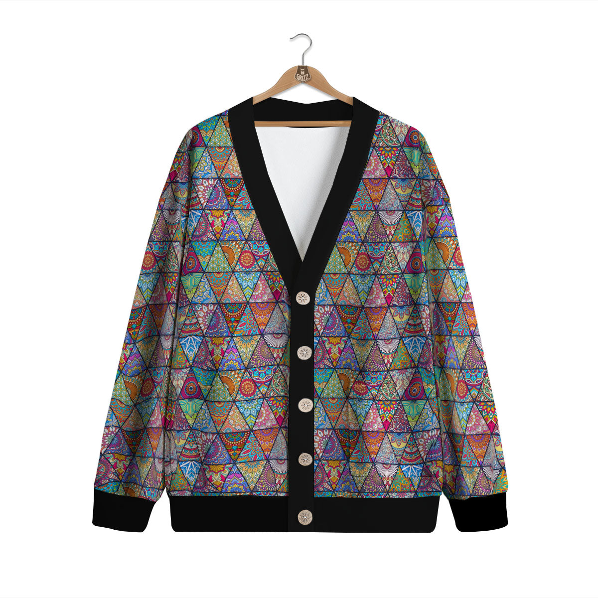 Patchwork Ethnic Mandala Print Pattern Cardigan-grizzshop