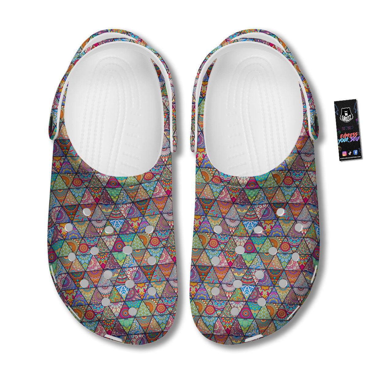 Patchwork Ethnic Mandala Print Pattern Clog-grizzshop