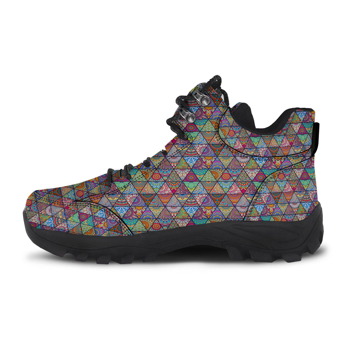 Patchwork Ethnic Mandala Print Pattern Hiking Shoes-grizzshop