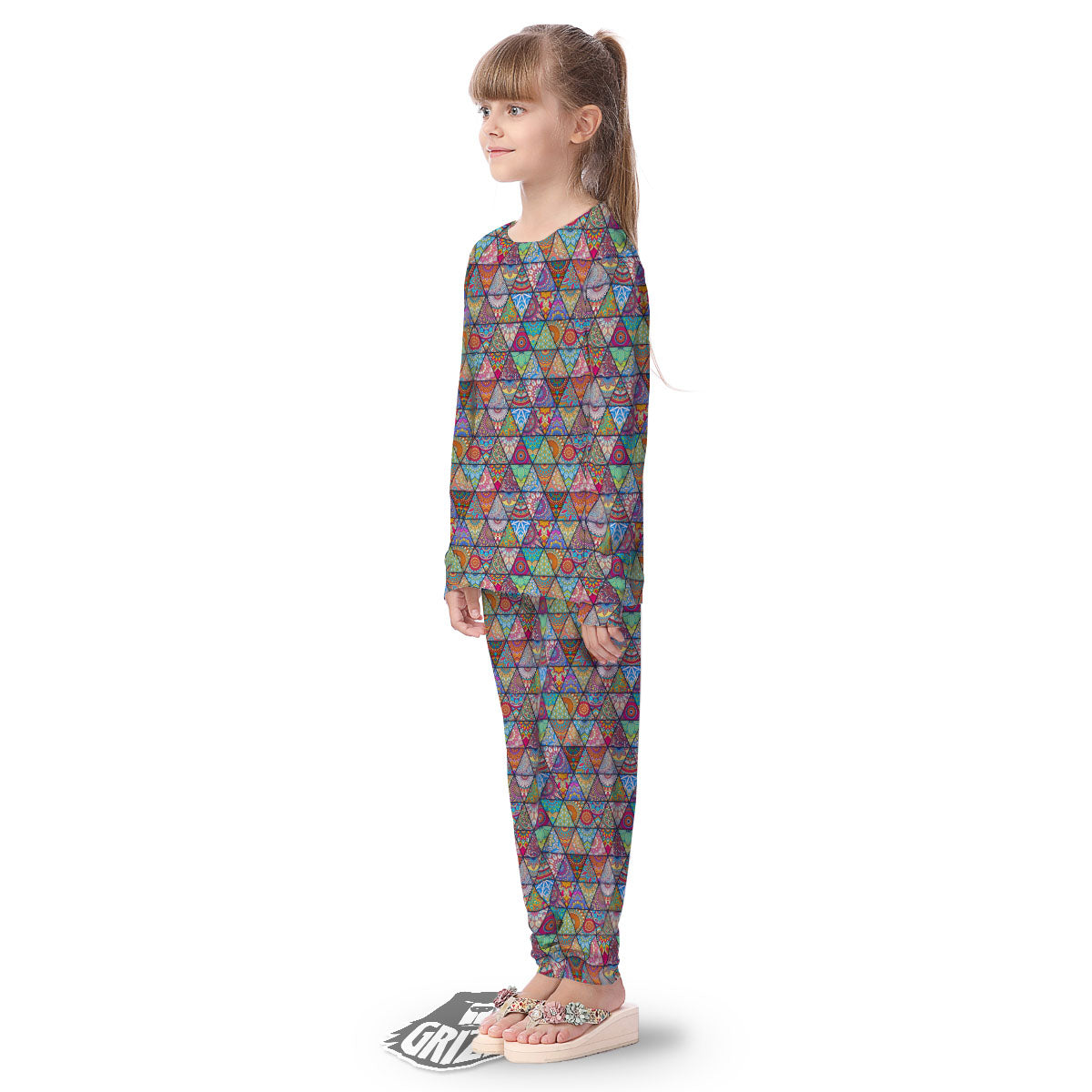 Patchwork Ethnic Mandala Print Pattern Kid's Pajamas-grizzshop