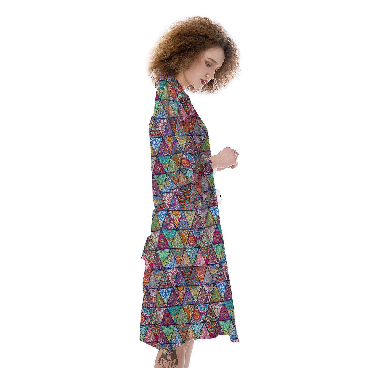 Patchwork Ethnic Mandala Print Pattern Kimono-grizzshop