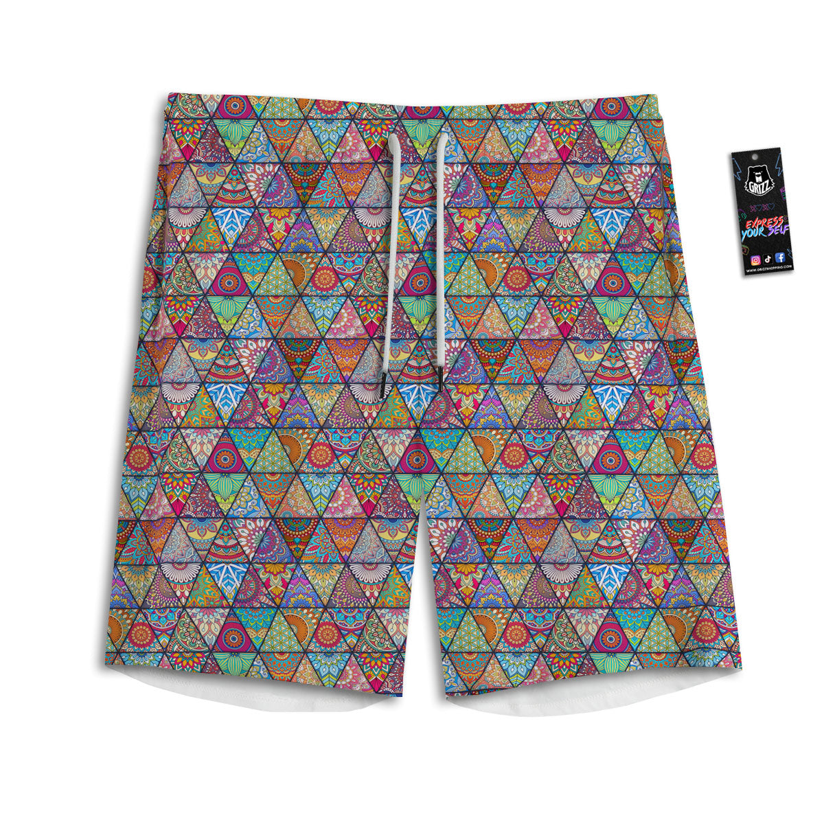 Playing Card Jack Of Diamonds Print Men's Athletic Shorts
