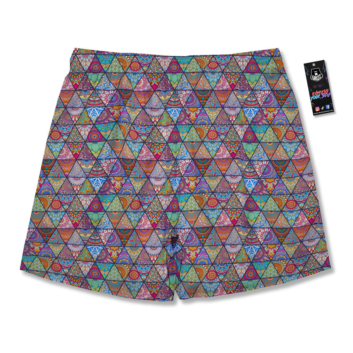 Patchwork Ethnic Mandala Print Pattern Men's Running Shorts-grizzshop