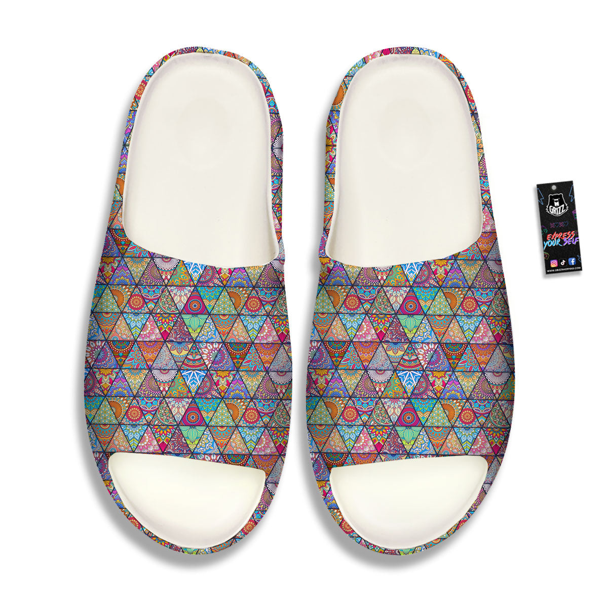 Patchwork Ethnic Mandala Print Pattern Sandals-grizzshop