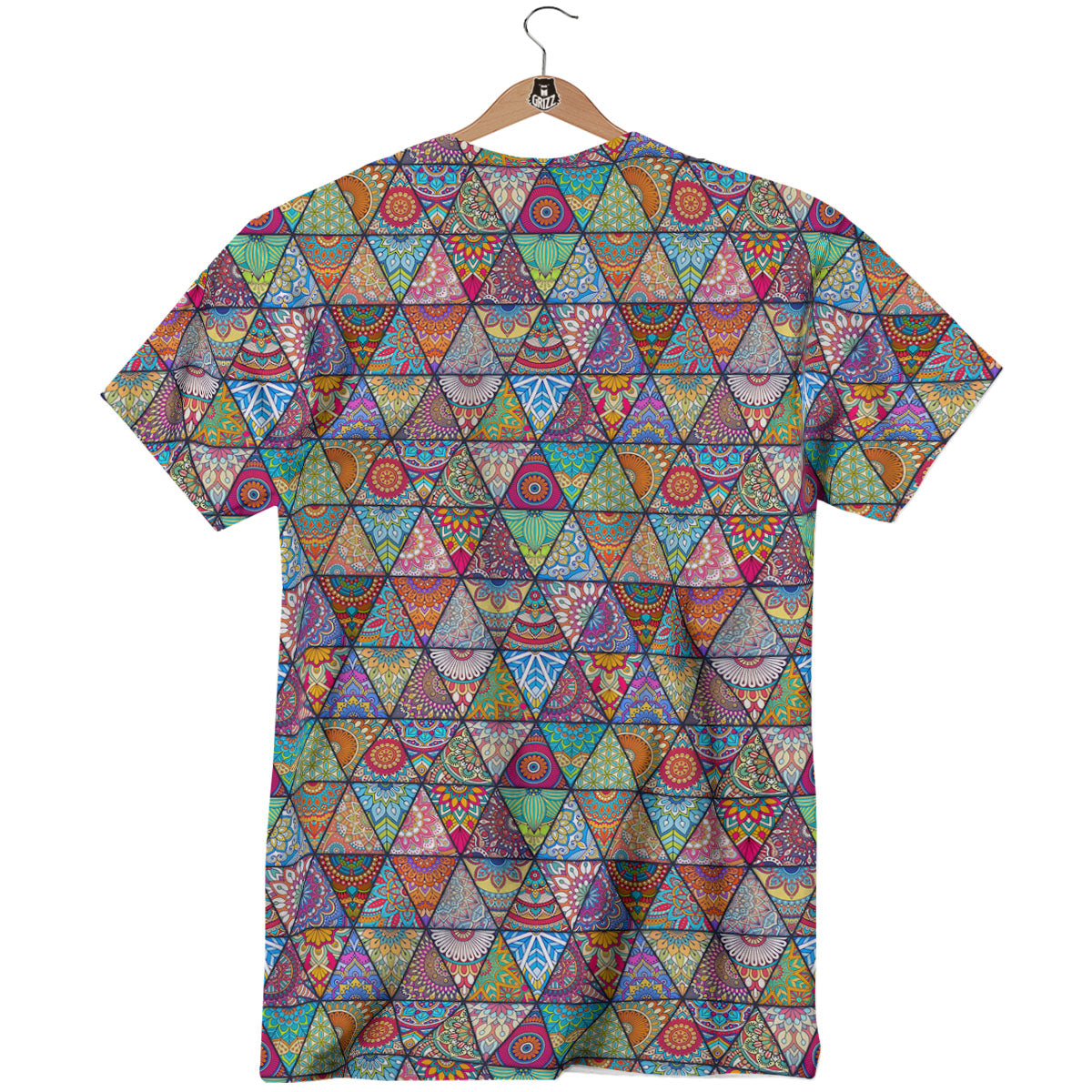 Patchwork Ethnic Mandala Print Pattern T-Shirt-grizzshop