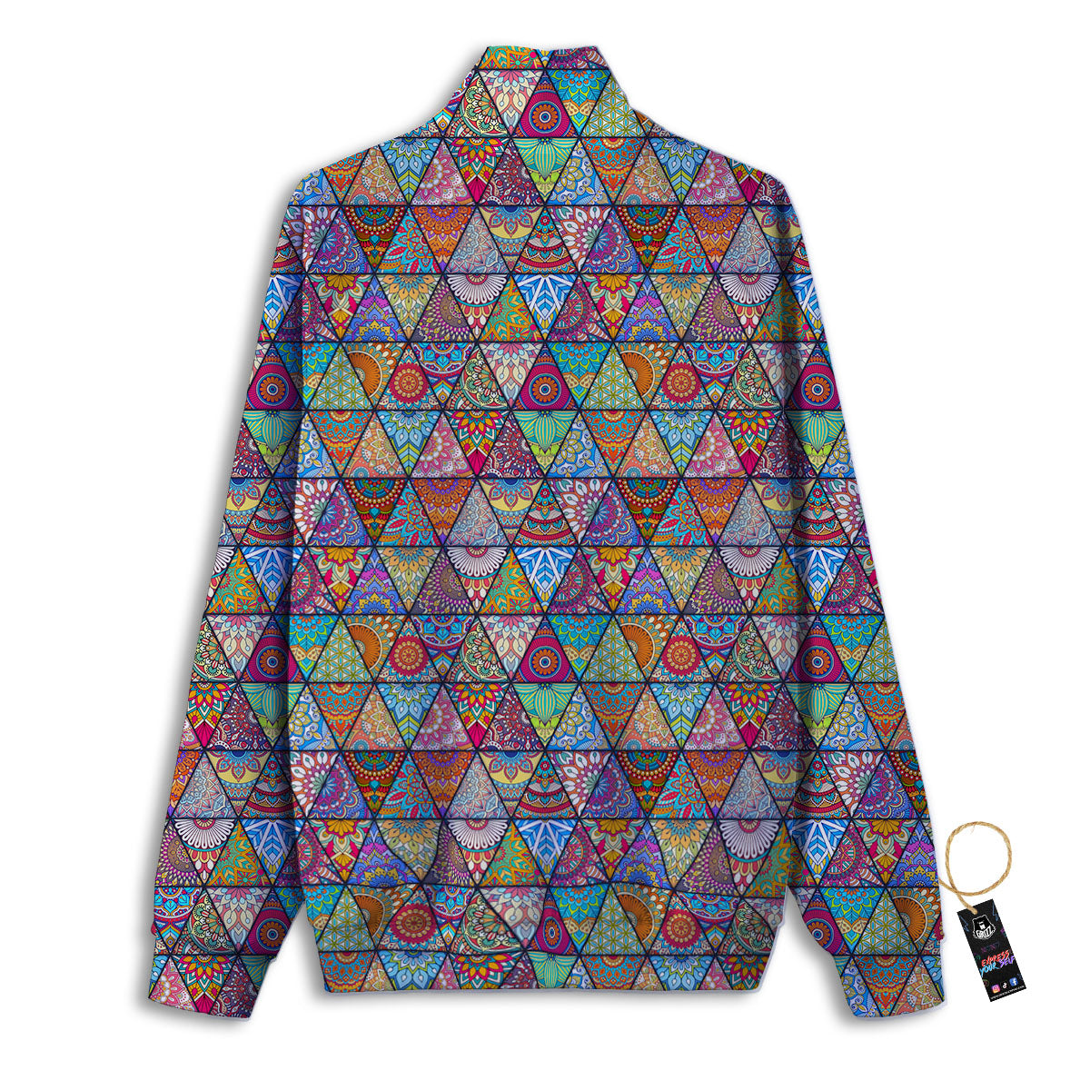 Patchwork Ethnic Mandala Print Pattern Track Jacket-grizzshop