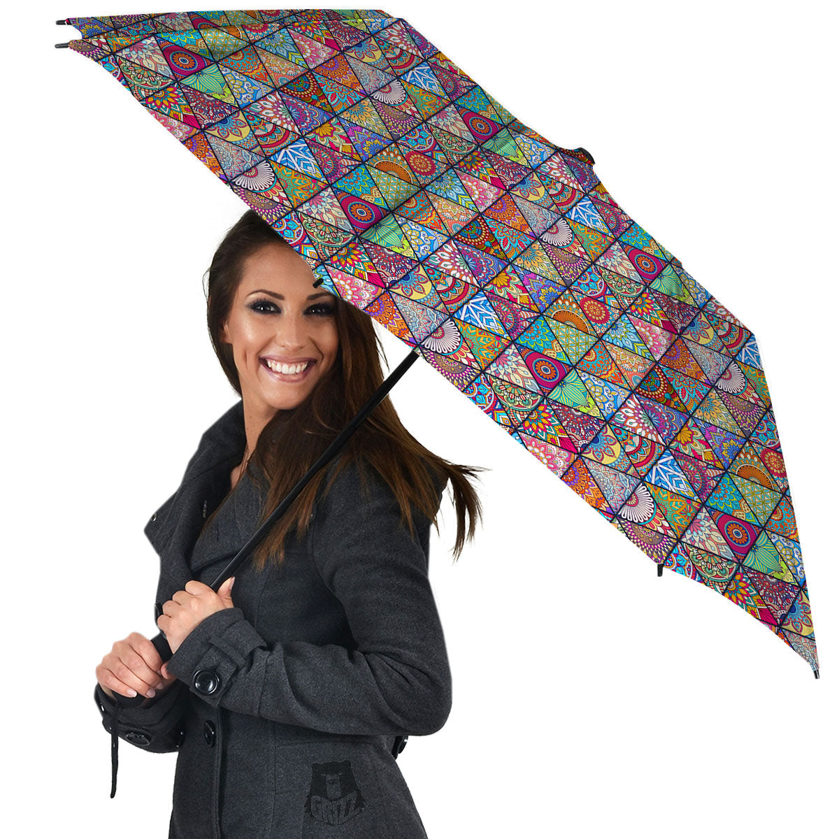 Patchwork Ethnic Mandala Print Pattern Umbrella-grizzshop